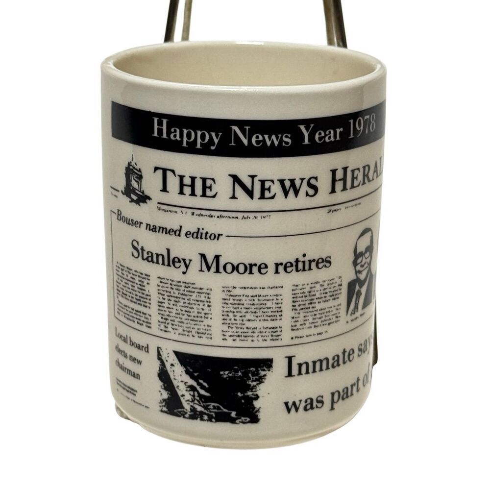 Vintage Collectible Newsprint Coffee Mug-The News Harold - Morganton, NC 1978